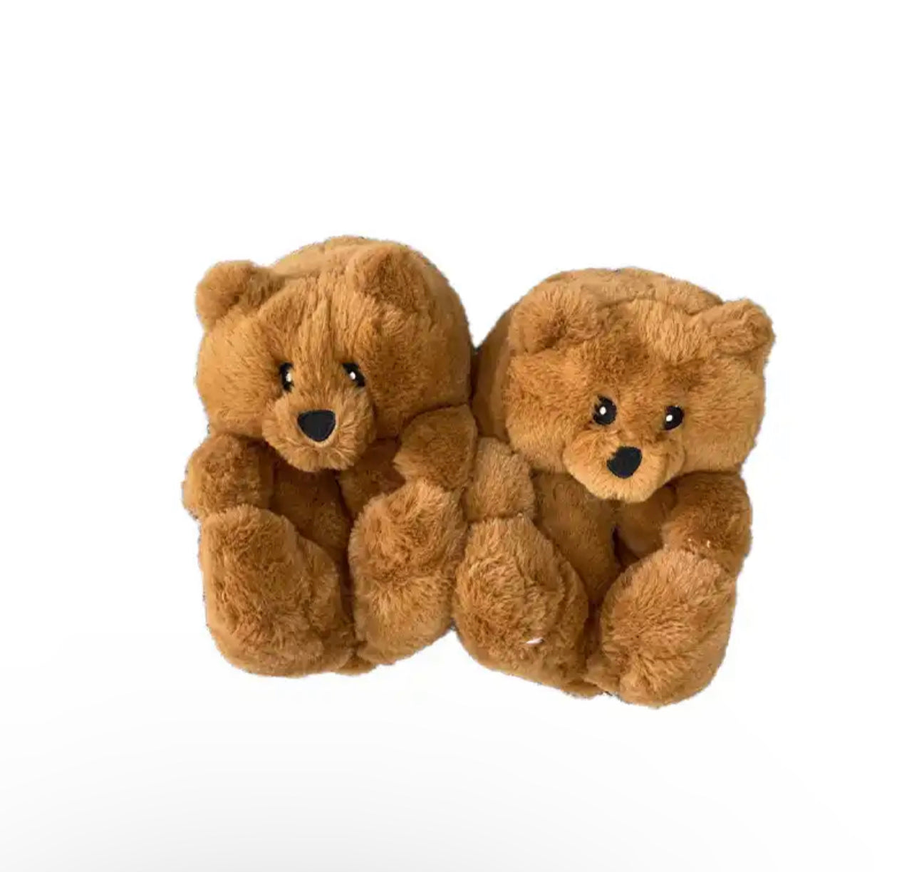 Fluffy Teddy Bear Slippers: Children 7-12