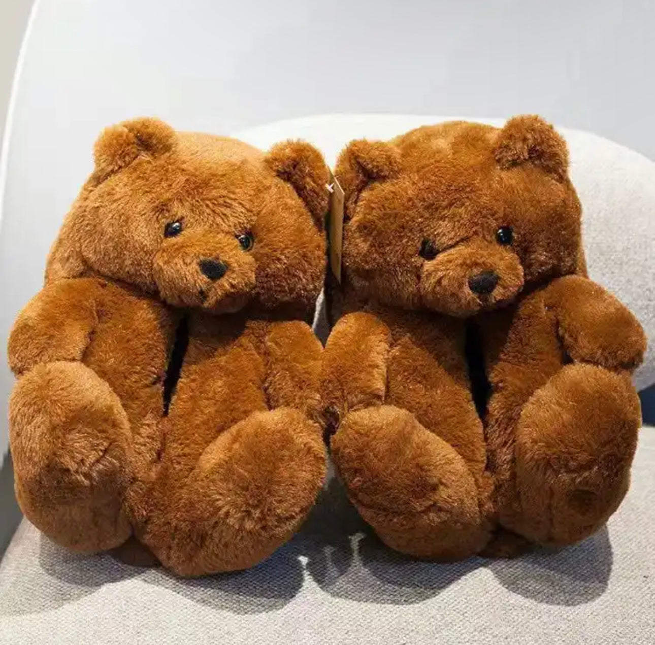 Fluffy Teddy Bear Slippers- Kids